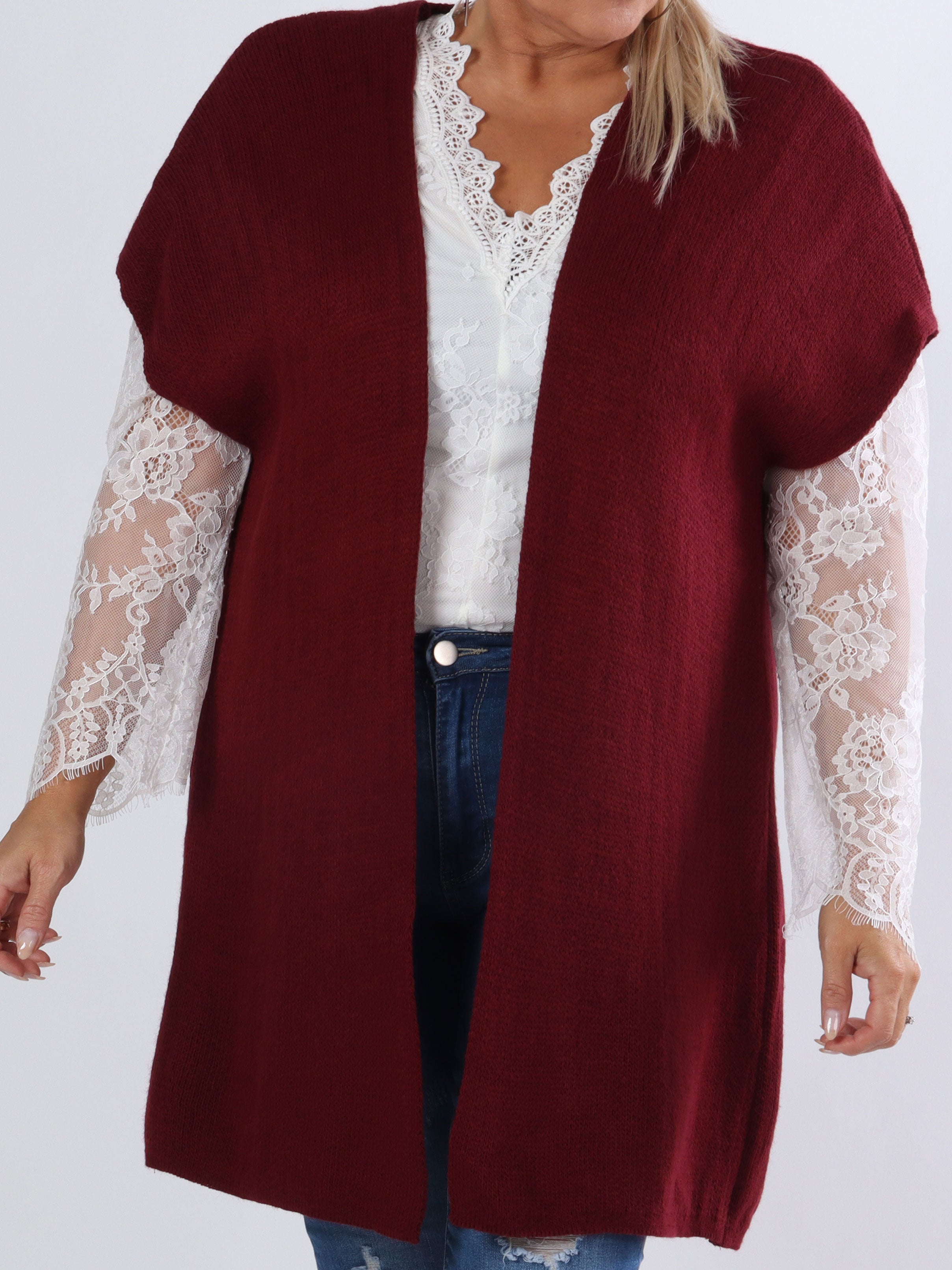 Tilly Plain - Plus size strik cardigan uden ærmer